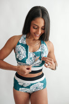 Crop Zip Up Breastfeeding Swimsuit Top | FINAL SALE