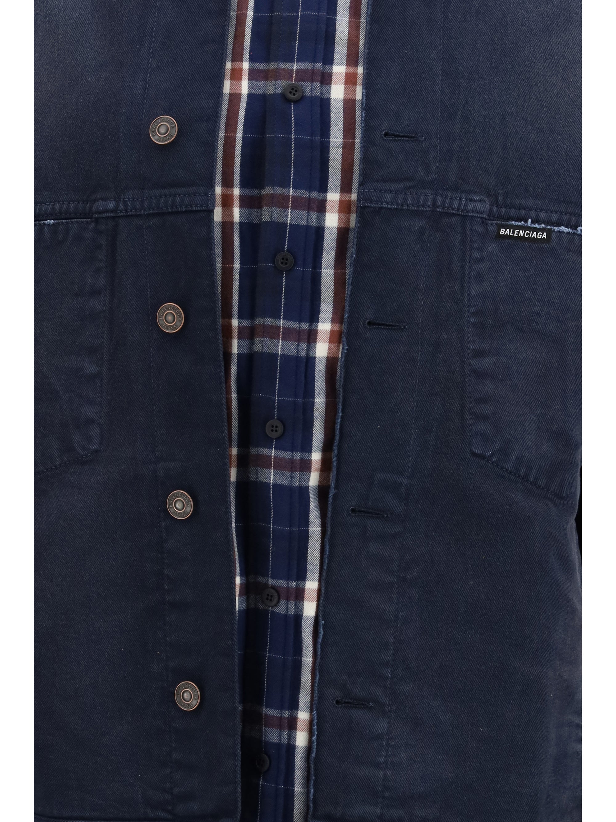 Balenciaga Patched Navy Shirt Jacket