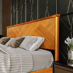 Panthera Solid Wood Bed Frame With Headboard