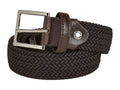 Woven Stretch Belt Crocodile Tab Solid Brown