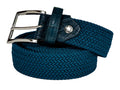 Woven Stretch Belt Crocodile Tab Solid Turquoise