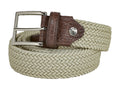 Woven Stretch Belt Crocodile Tab Solid Tan