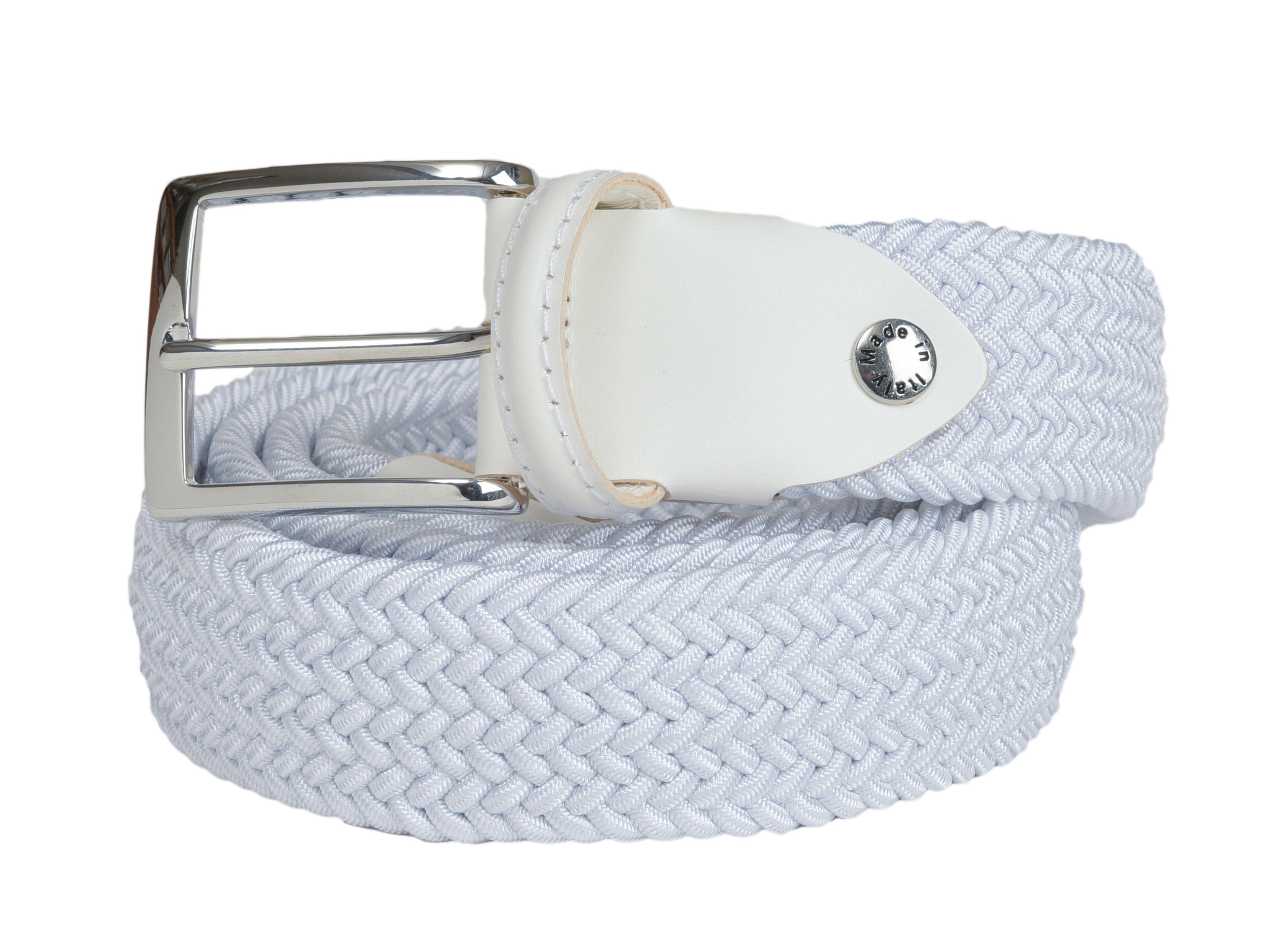Woven Stretch Belt Solid White