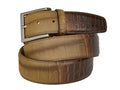 Limited Edition Calf Skin Alligator Embossed Suede Belt Tan/Brown Fade
