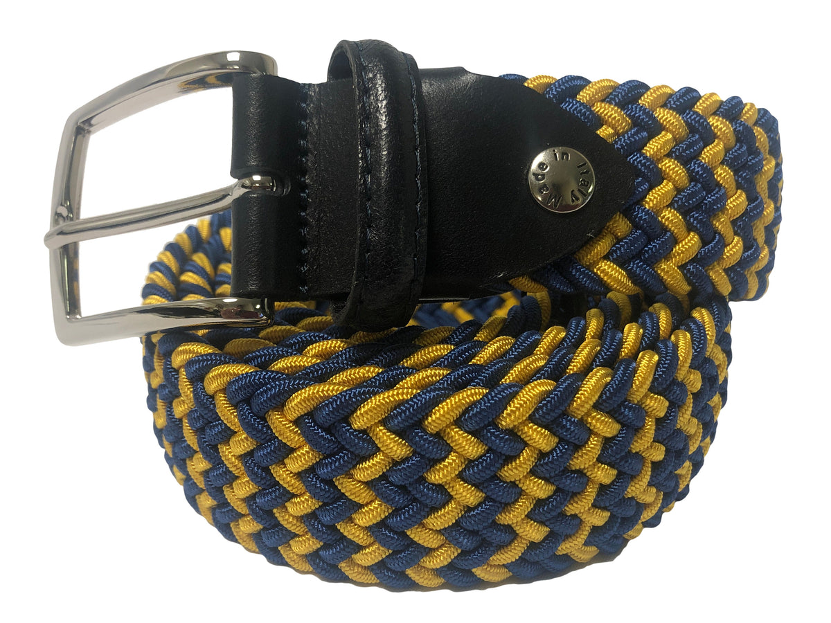 Woven Stretch Belt Blue/Yellow