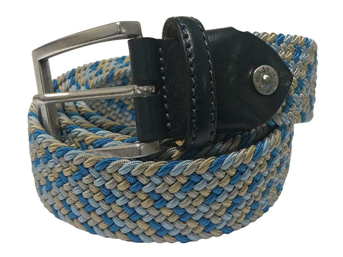 Woven Stretch Belt Aqua