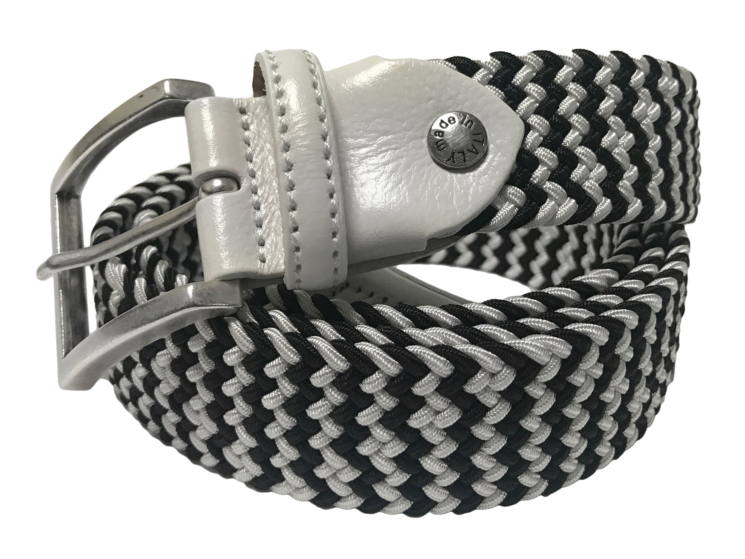 Woven Stretch Belt Black/White