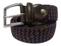 Woven Stretch Belt Brown/Navy