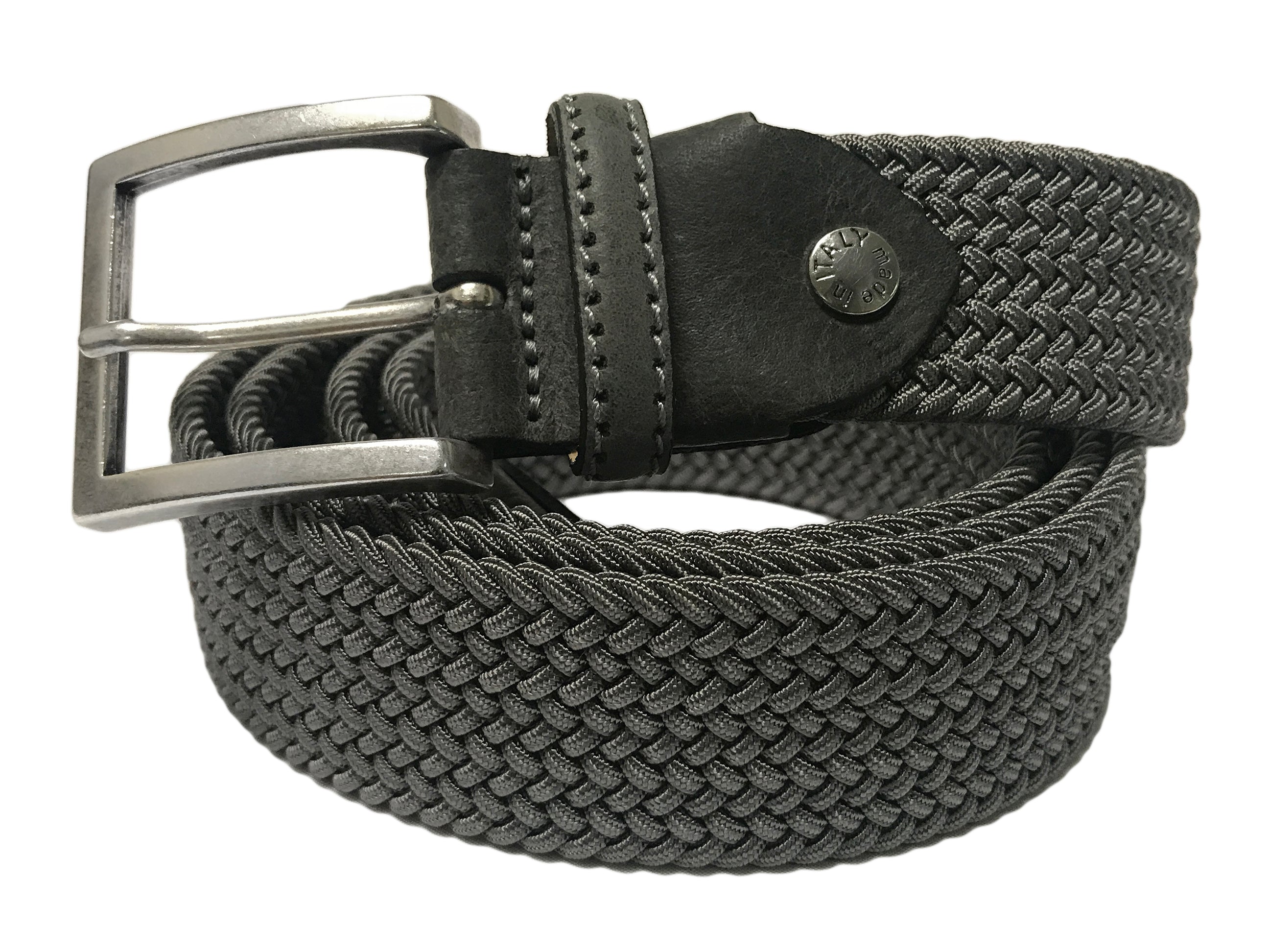 Woven Stretch Belt Solid Gray