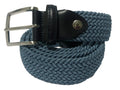 Woven Stretch Belt Two-Tone Teal/Silver