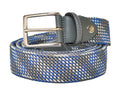 Woven Stretch Belt Tubular Gray/Royal Blue
