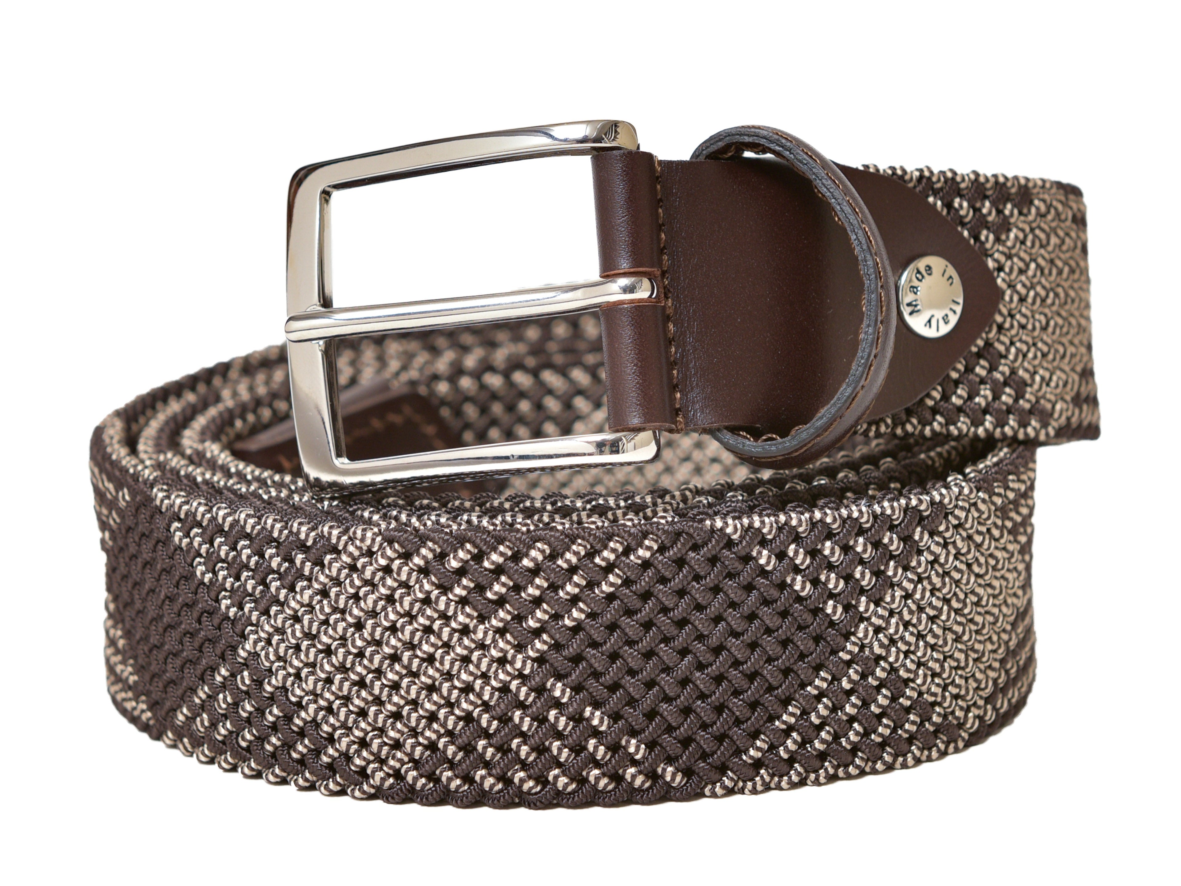 Woven Stretch Belt Tubular Brown/Beige