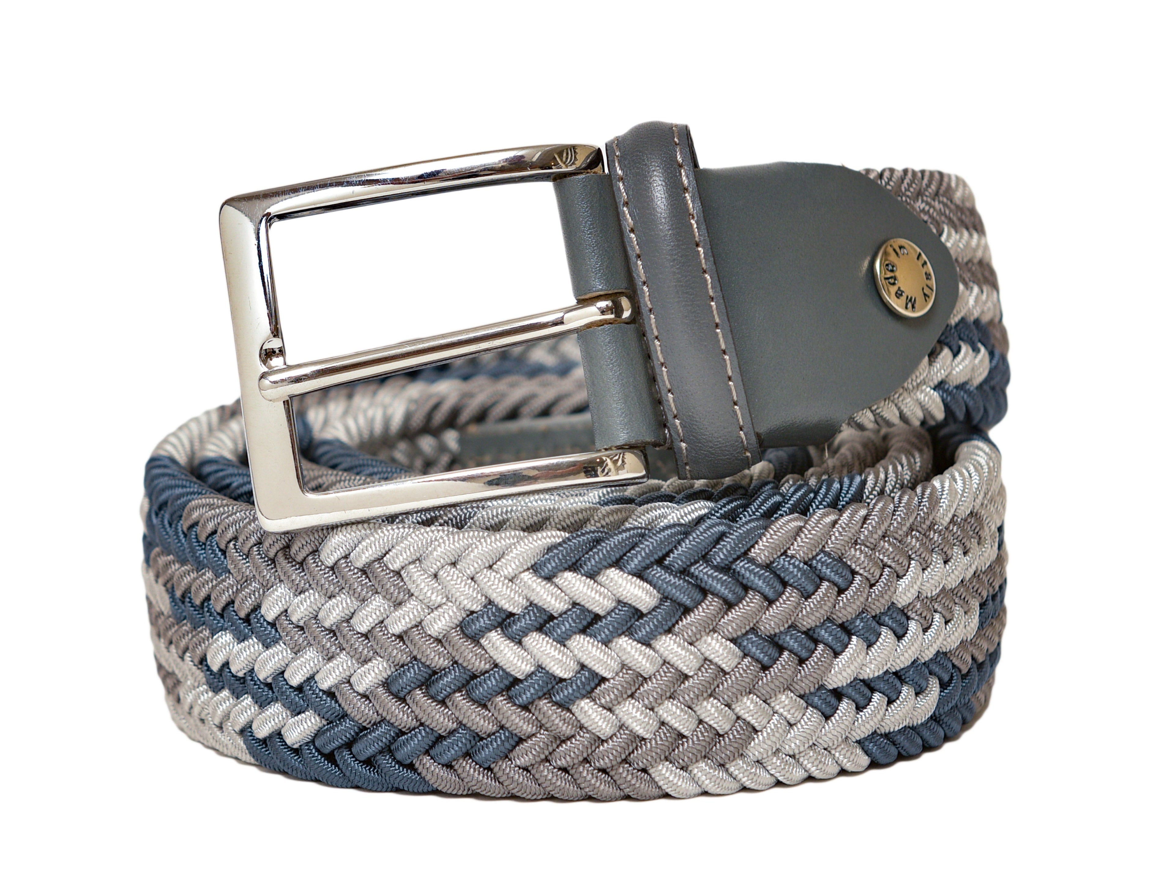 Woven Stretch Belt Tour Teal/White/Gray