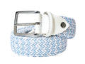 Woven Stretch Belt Stripe White/Light Blue