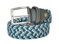 Woven Stretch Belt Teal Monochrome