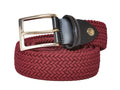 Woven Stretch Belt Solid Burgundy