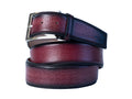 Limited Edition Handpainted Calf Skin Pebble Belt Burgundy