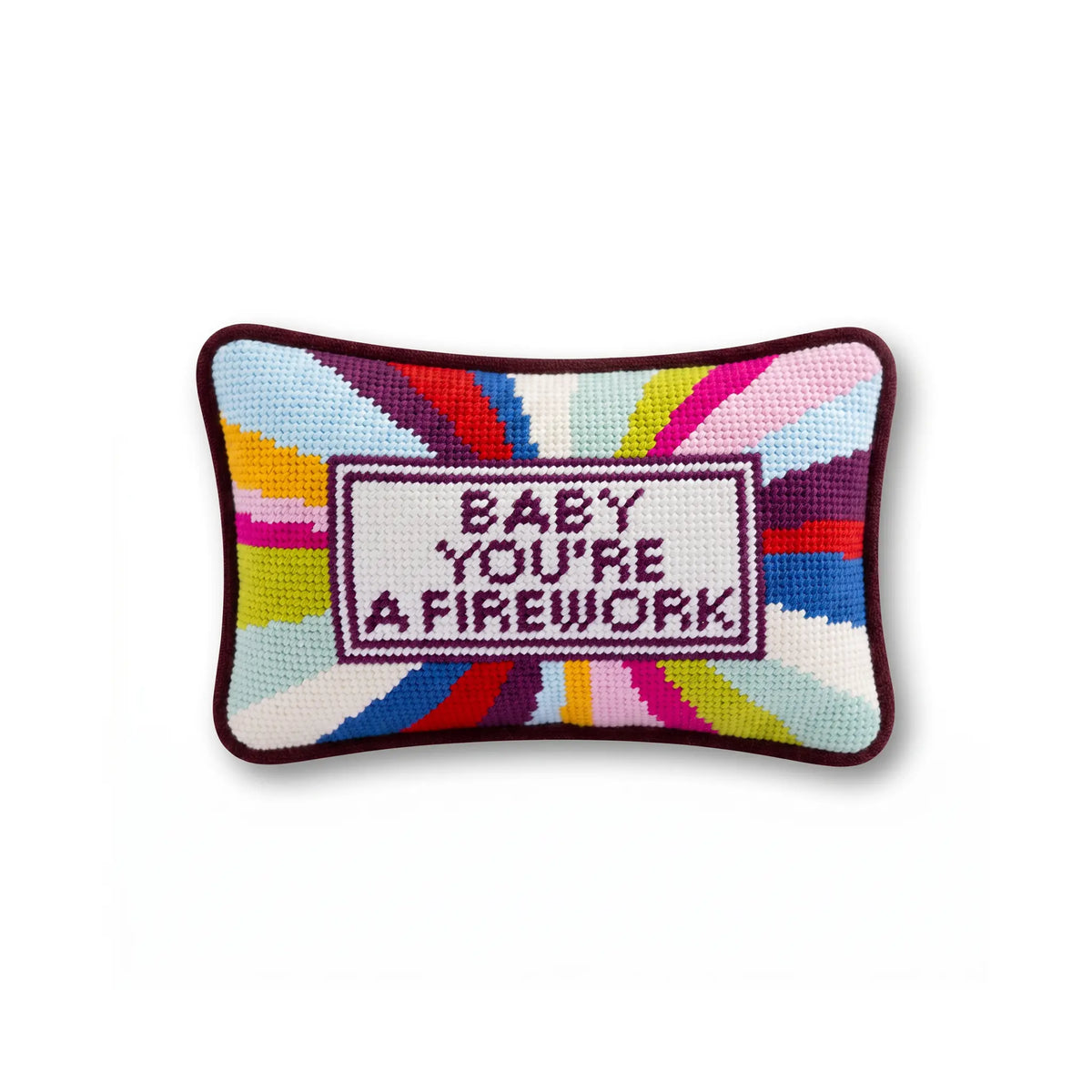 Firework Mini Needlepoint Pillow