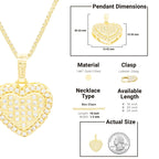 Cubic Zirconia 14K Gold Filled Dual Heart Pendant Necklace Set