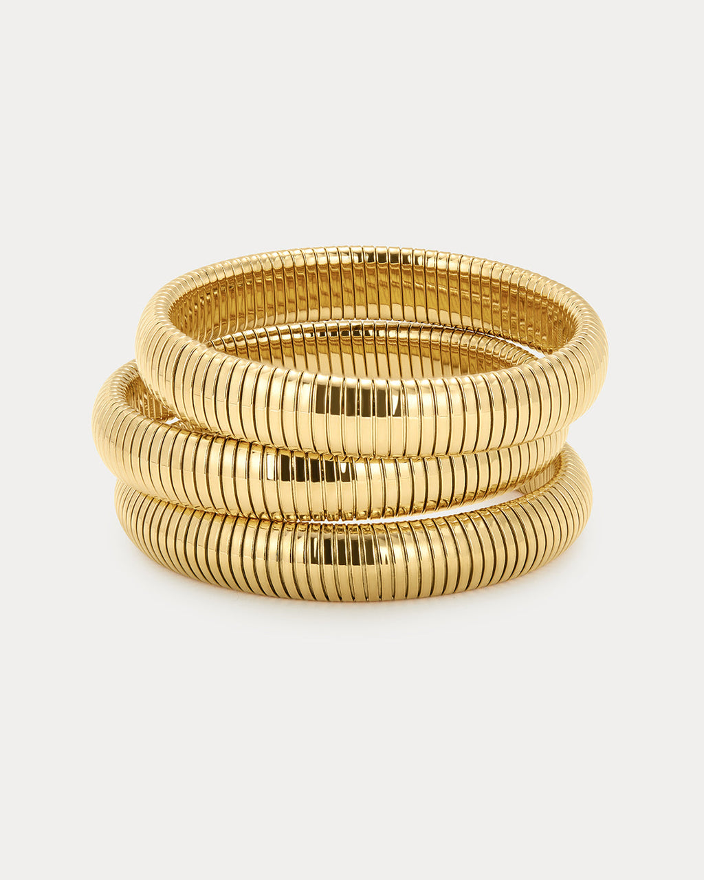 Flex Snake Chain Bracelet- Set of 3 (12mm wide)- Gold (Ships Mid July)