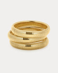 Flex Snake Chain Bracelet- Set of 3 (12mm wide)- Gold (Ships Mid July)