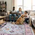 Luella Pastel Pink Cream Modern Oushak Rug