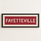 Framed Fayetteville Red Bus Scroll