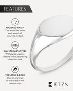 Silver Round Signet Rings (Polished)