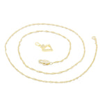 Cubic Zirconia 14K Gold Filled Two Hearts Pendant Necklace Set