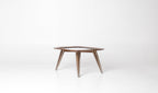 Filippo Chissotti Biomorphic Walnut & Glass Cocktail Table, Italy, c. 1950s–60s