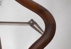 Filippo Chissotti Biomorphic Walnut & Glass Cocktail Table, Italy, c. 1950s–60s