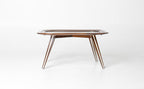 Filippo Chissotti Biomorphic Walnut & Glass Cocktail Table, Italy, c. 1950s–60s