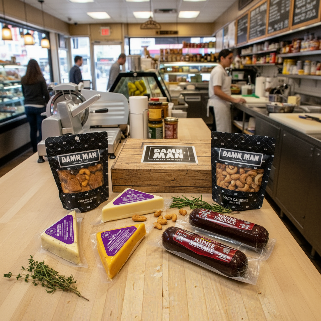 Delicatessen Gift Box – Gourmet Meat, Cheese & Nut Snack Pack