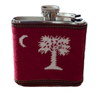 Citadel Big Red Hand-stitched Needlepoint Flask