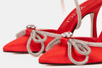 The Floransa Red Leather Pointy Toe Ankle Strap Women Sandal Final Sale!