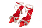 The Floransa Red Leather Pointy Toe Ankle Strap Women Sandal Final Sale!