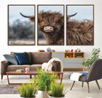 Fluffy Highland Cow Wall Art Canvas Print