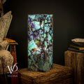 Fluorite Crystal Table Lamp - 24" Tall, 8x8" - Square Closed Top (Medium #7)