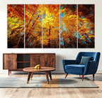 Forest View at Fall Wall Art Autumn Colors Landscape Canvas Print