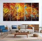 Forest View at Fall Wall Art Autumn Colors Landscape Canvas Print