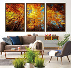 Forest View at Fall Wall Art Autumn Colors Landscape Canvas Print