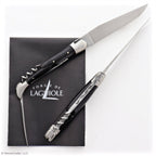 Forge de Laguiole Tradition 12 cm Dark Horn Tip with Awl - Satin