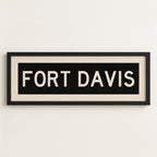 Framed Fort Davis Bus Scroll Sign