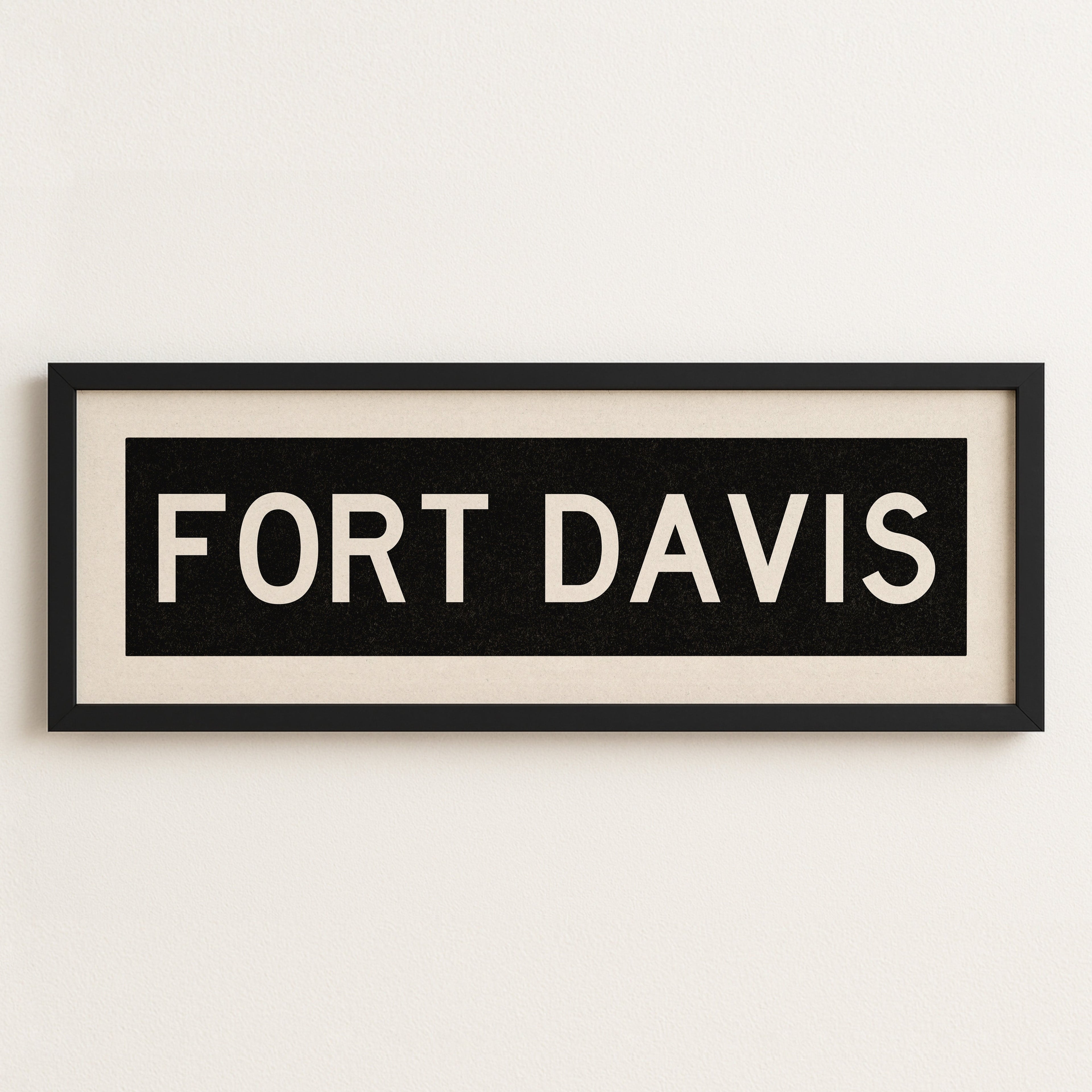 Framed Fort Davis Bus Scroll Sign