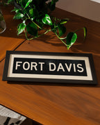Framed Fort Davis Bus Scroll Sign