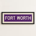 Framed Fort Worth Purple Bus Scroll
