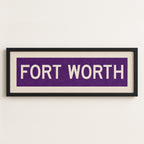 Framed Fort Worth Purple Bus Scroll