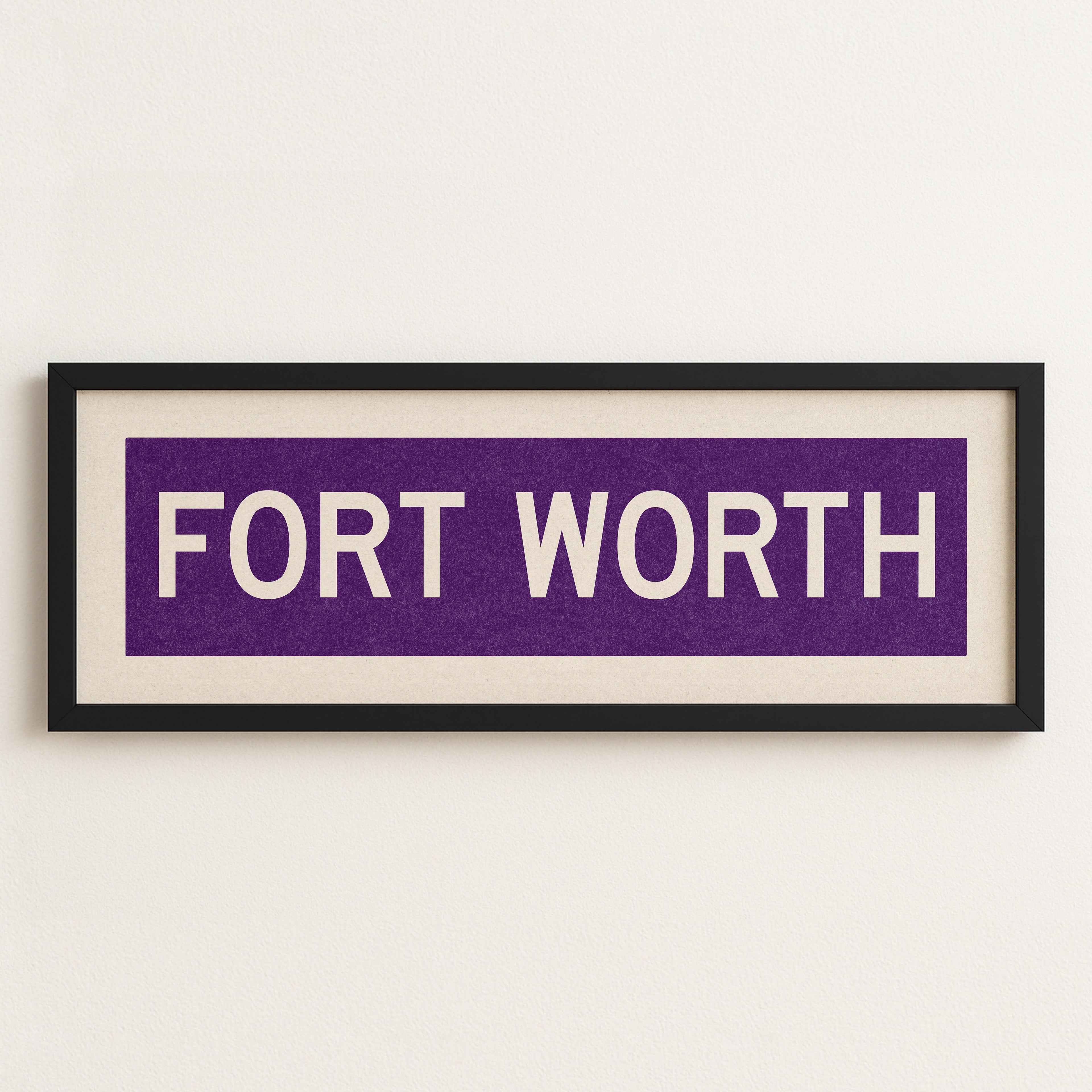Framed Fort Worth Purple Bus Scroll