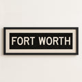 Framed Fort Worth Bus Scroll Sign