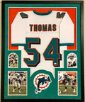 Framed Miami Dolphins Zach Thomas Autographed Signed Jersey Jsa Coa
